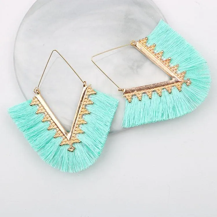 Triangle Tassel Earrings