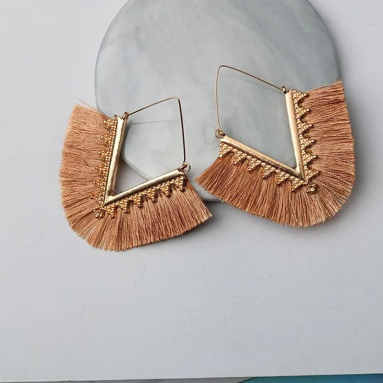Triangle Tassel Earrings