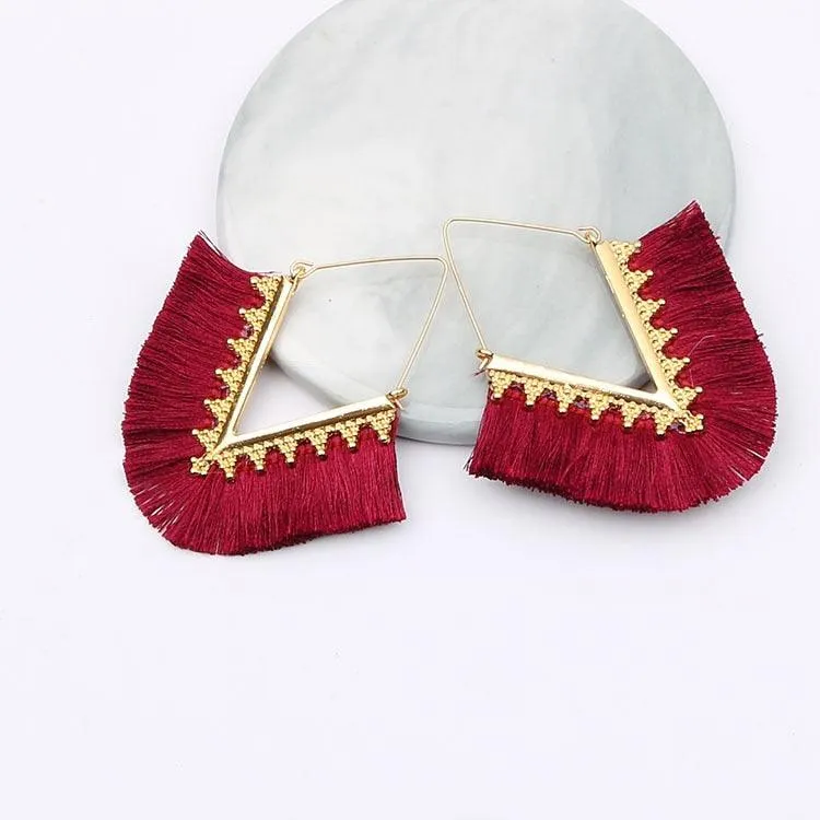 Triangle Tassel Earrings