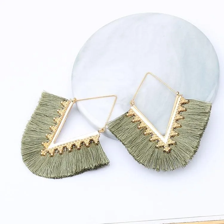 Triangle Tassel Earrings