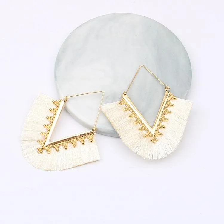 Triangle Tassel Earrings