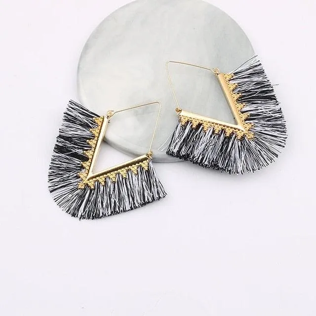 Triangle Tassel Earrings