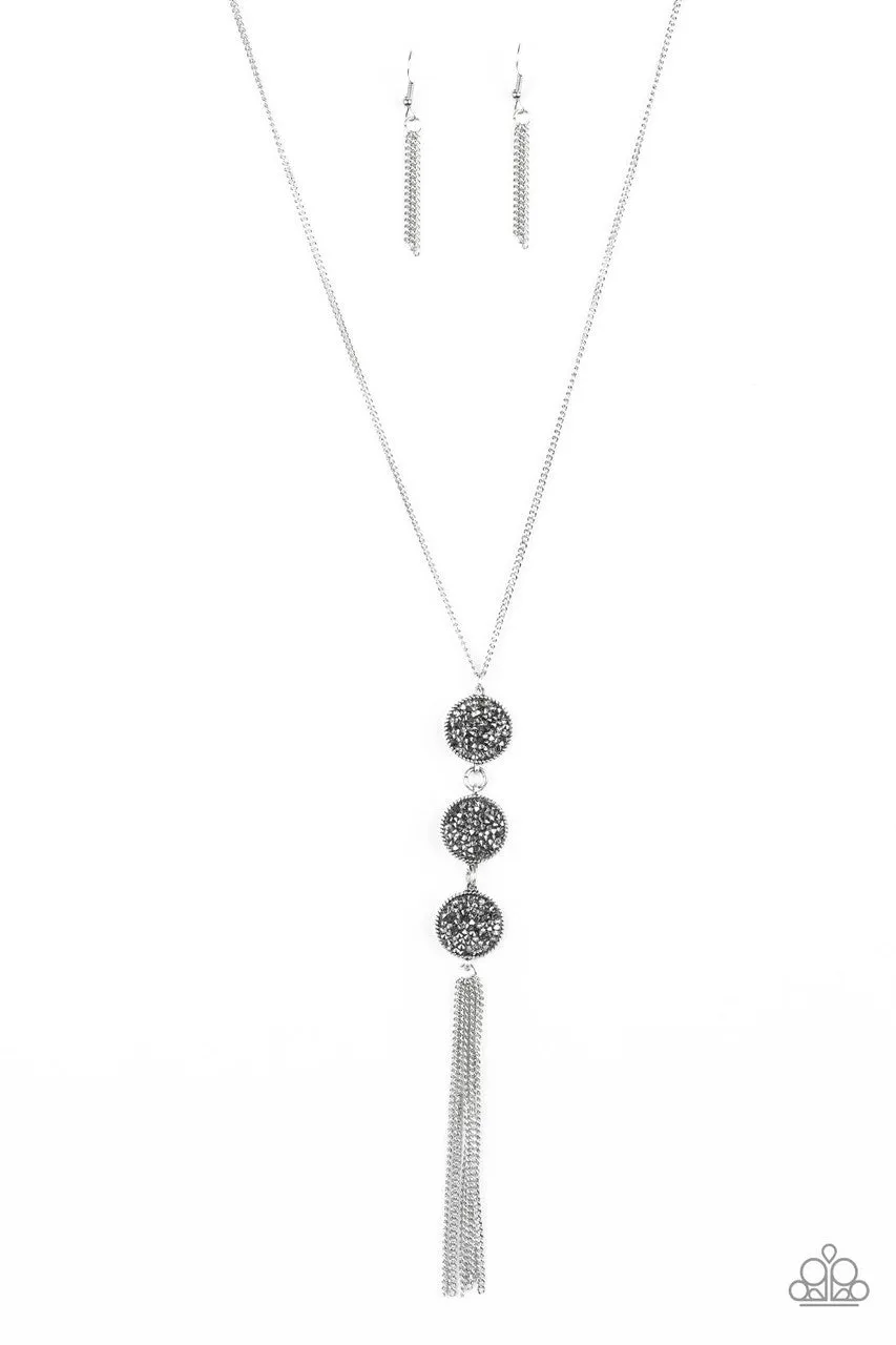 Triple Shimmer Silver Paparazzi Necklace