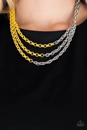 Turn Up the Volume Yellow Paparazzi Necklace