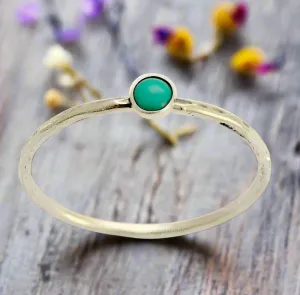 Turquoise Hammered Stacking Ring - Secret Smiles.