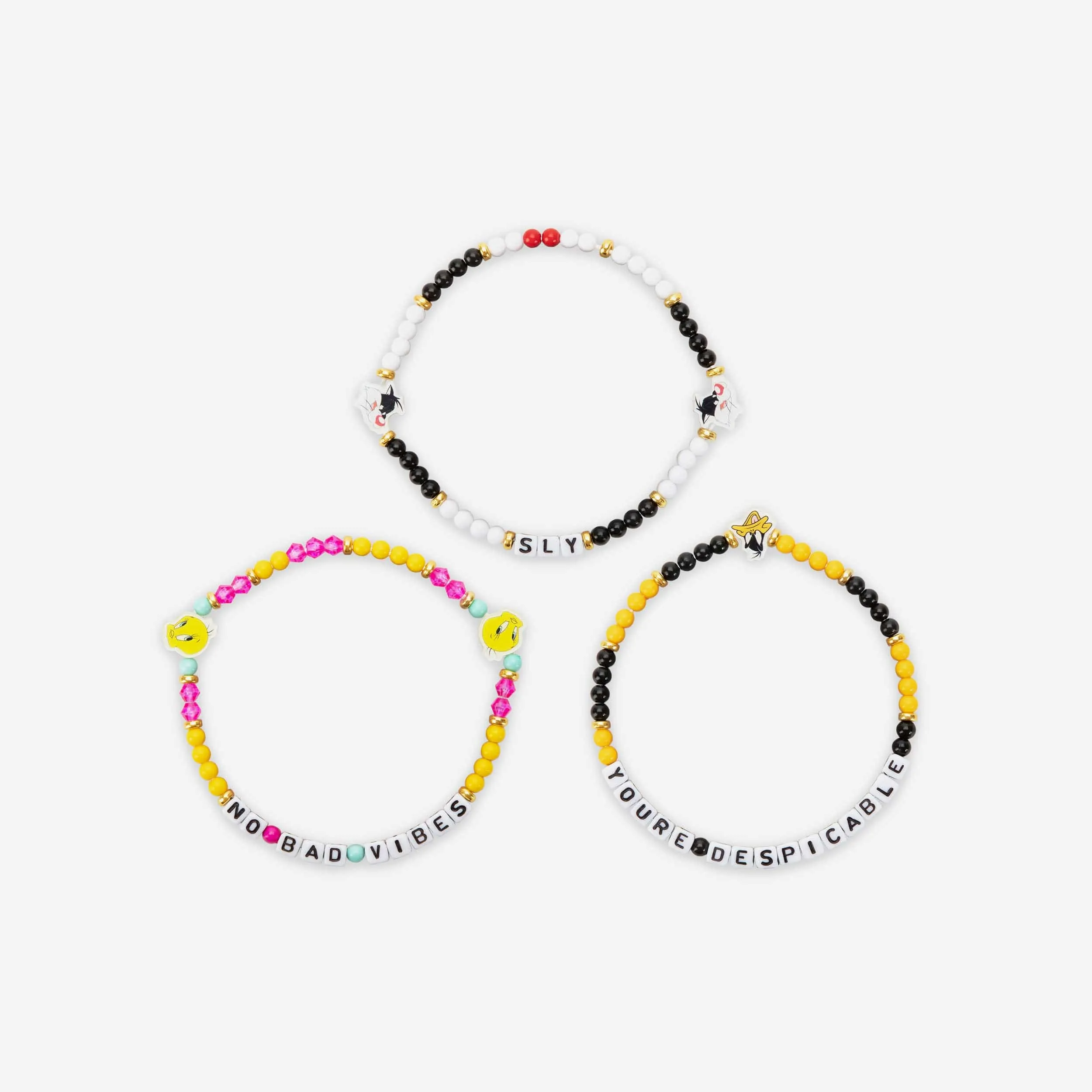 Tweety Bird & Daffy Duck & Sylvester Looney Tunes 3 Pack Friendship Bracelet