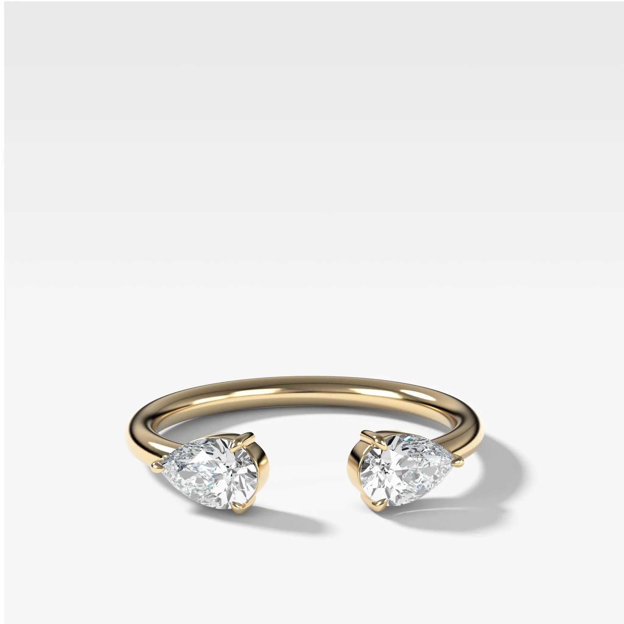 Twin Pear Diamond Finger Cuff