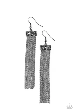 Twinkling Tapestry Black Paparazzi Earrings