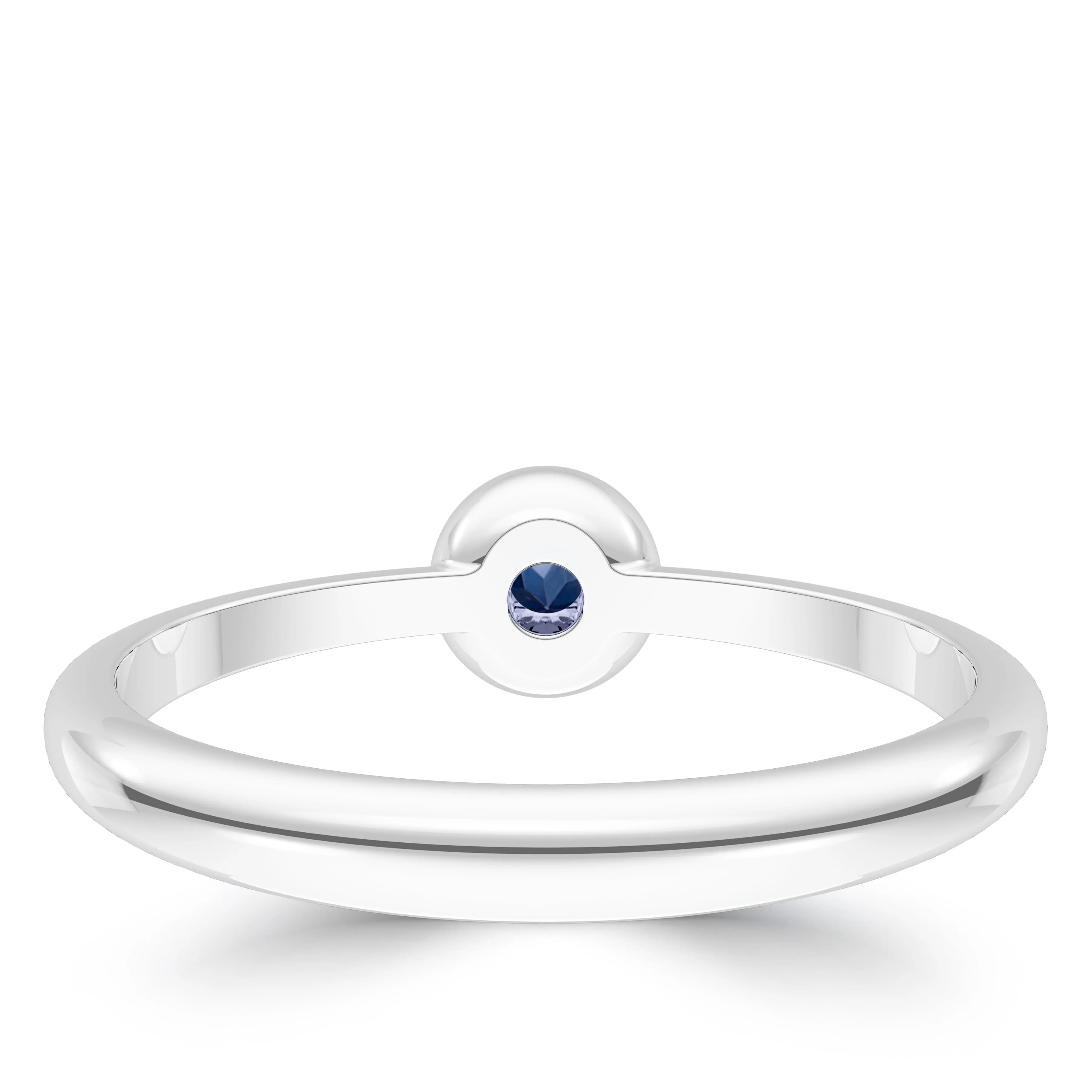 UCONN Sapphire Engraved Ring in Sterling Silver