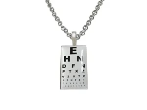 Unbordered Rectangular Optometrist Pendant Necklace