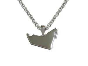 United Arab Emirates UAE Map Shape Pendant Necklace