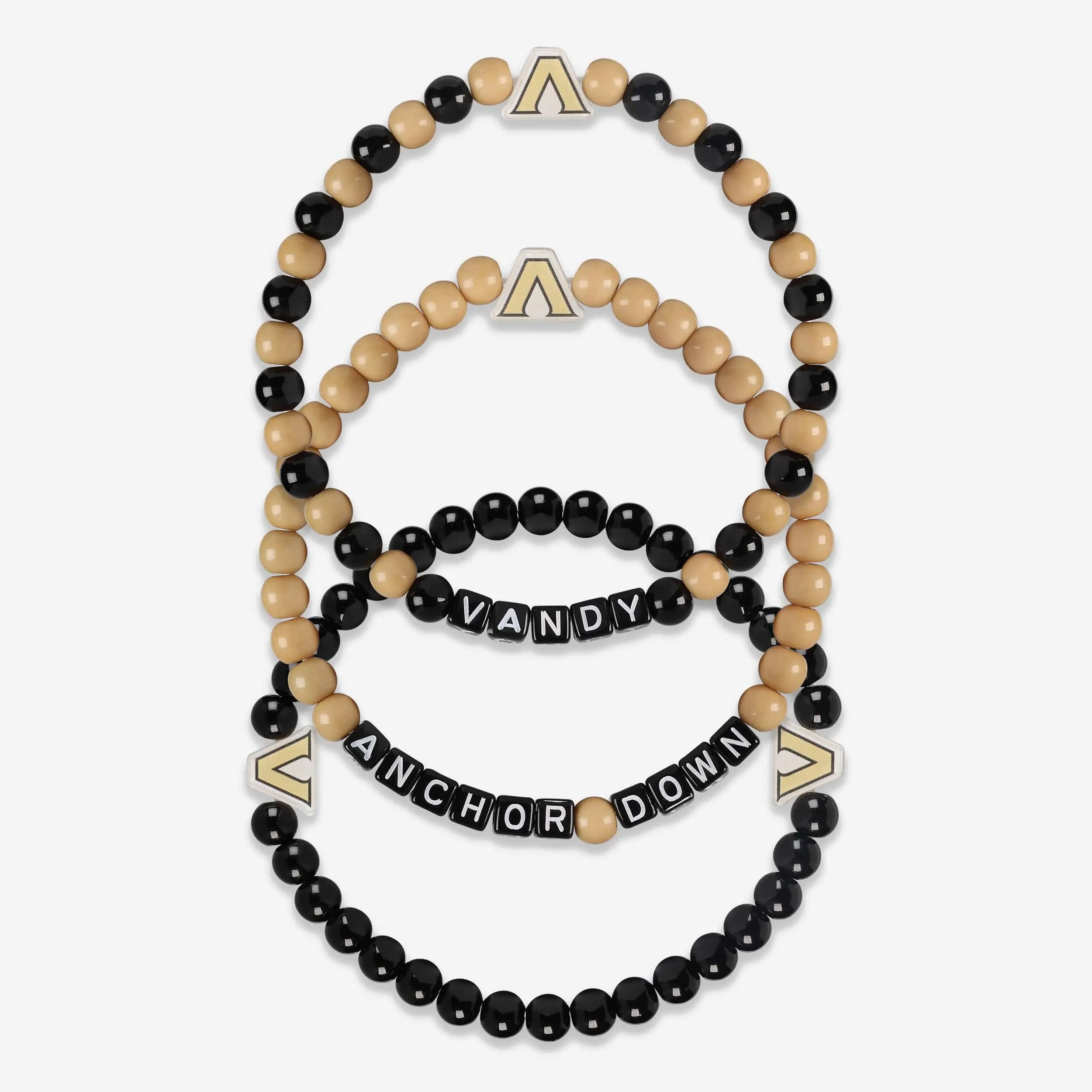 Vanderbilt Commodores 3 Pack Beaded Friendship Bracelet