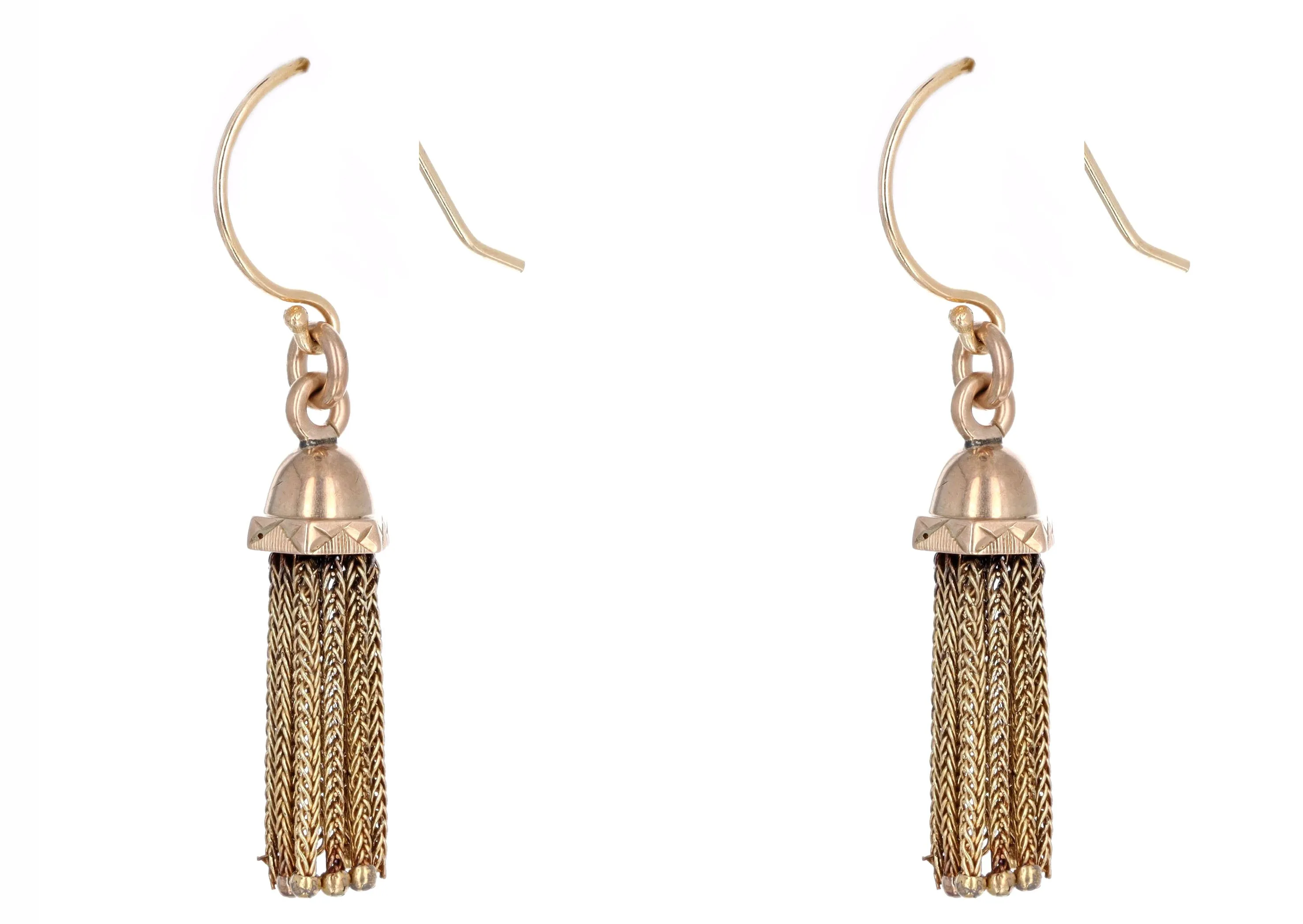 Victorian 14K Yellow Gold Tassel Earrings