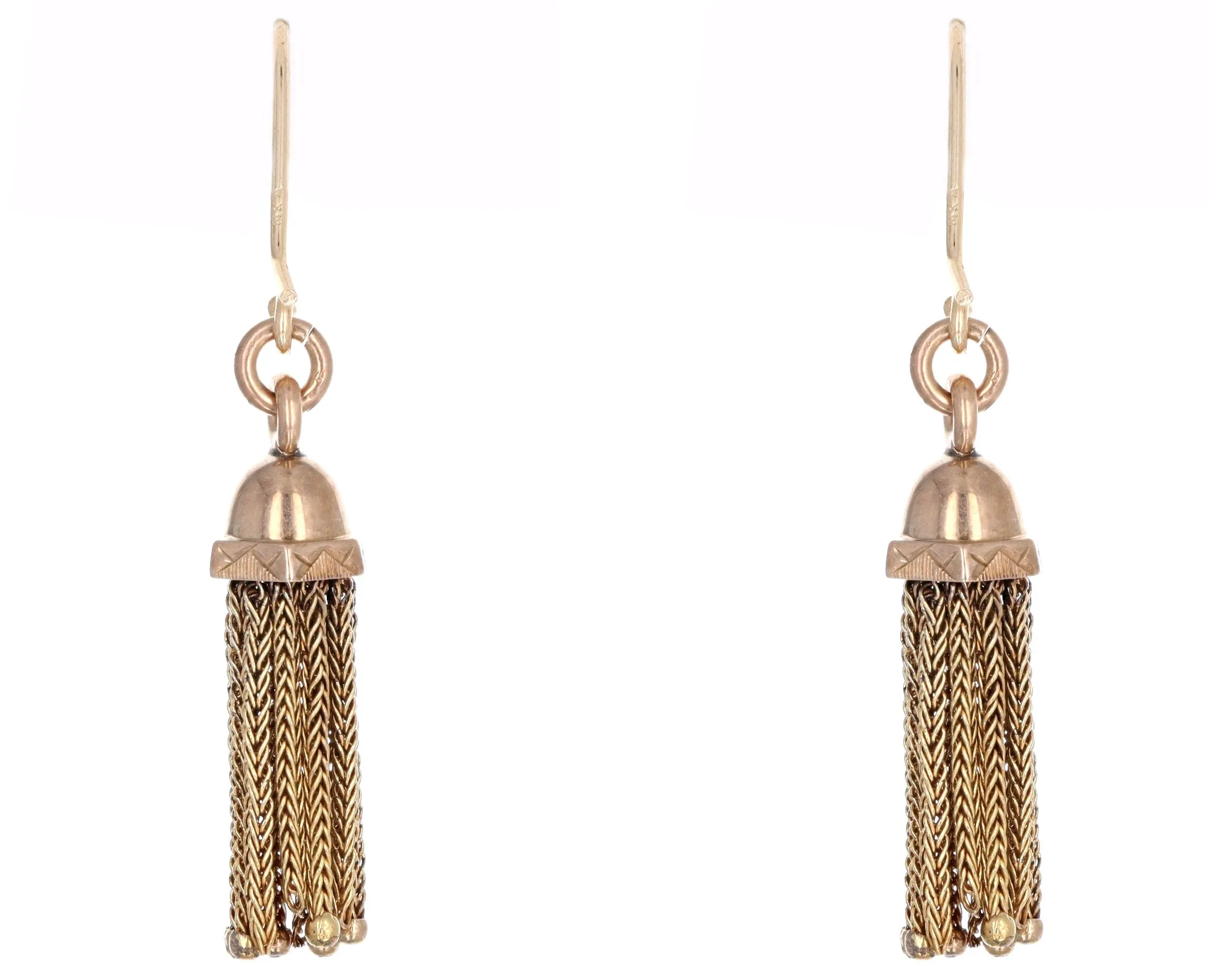 Victorian 14K Yellow Gold Tassel Earrings