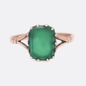 Victorian Chalcedony Cushion Signet Ring