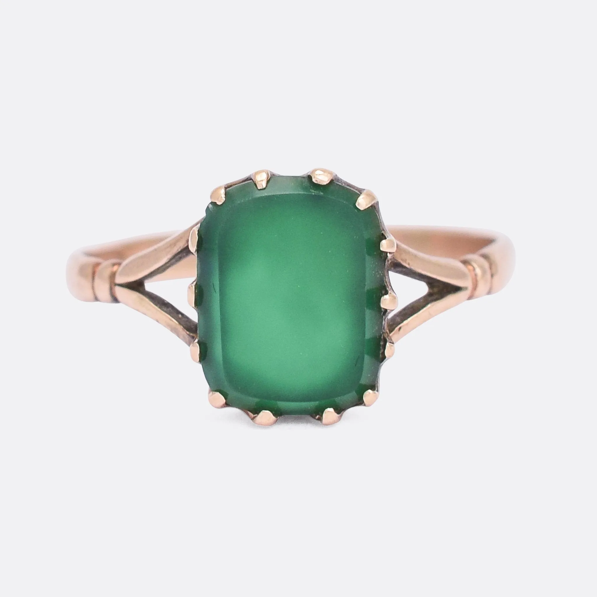 Victorian Chalcedony Cushion Signet Ring