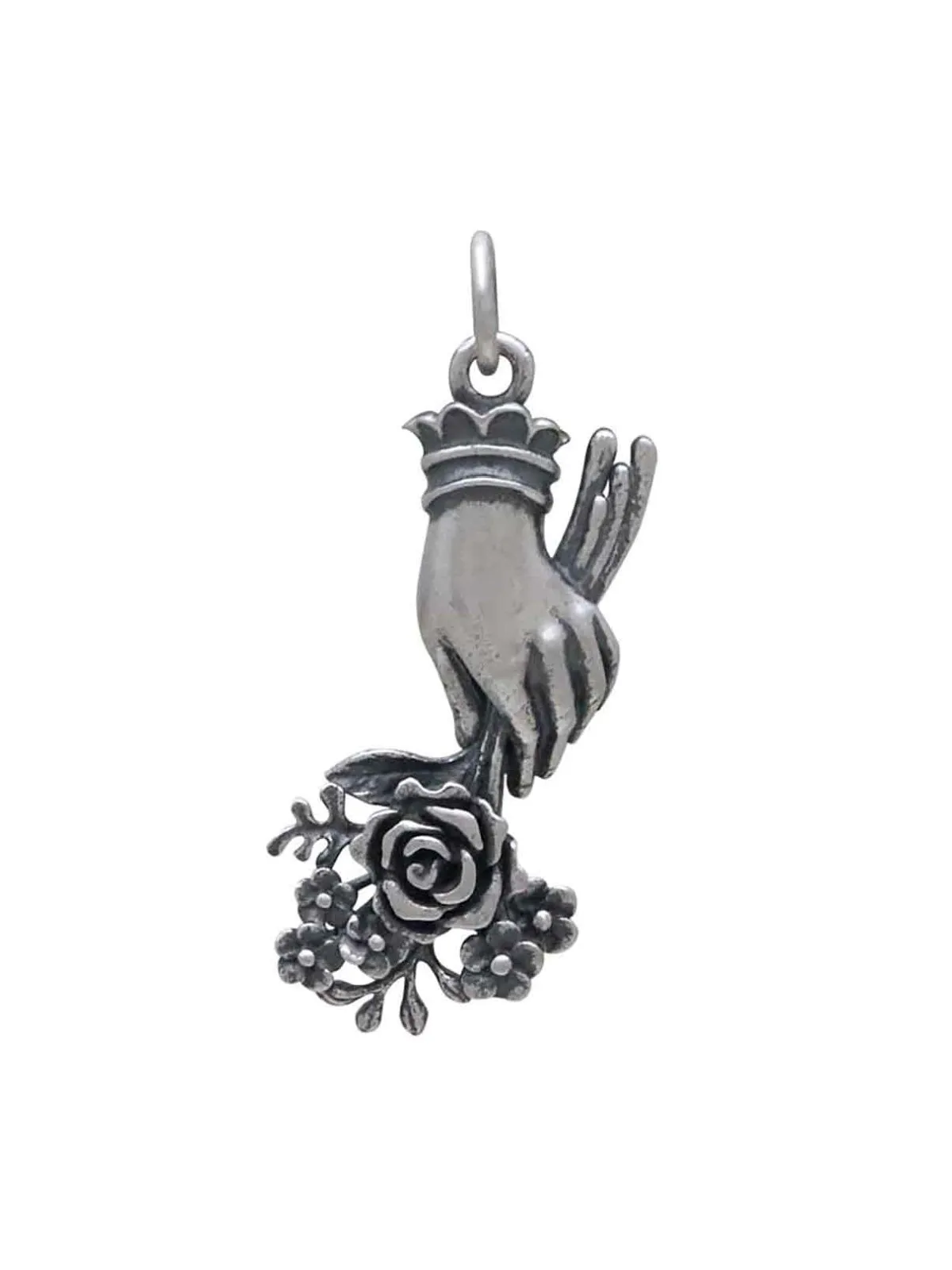 Victorian Hand & Flowers Necklace