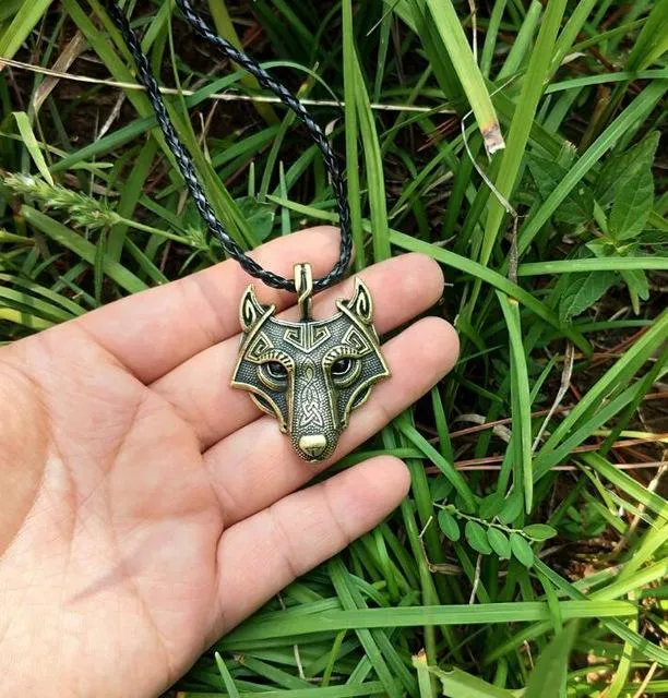 Viking Wolf Head Necklace
