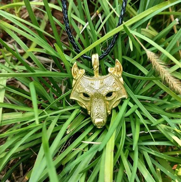 Viking Wolf Head Necklace