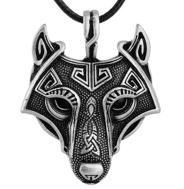 Viking Wolf Head Necklace