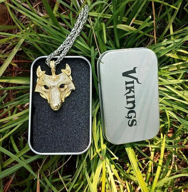 Viking Wolf Head Necklace