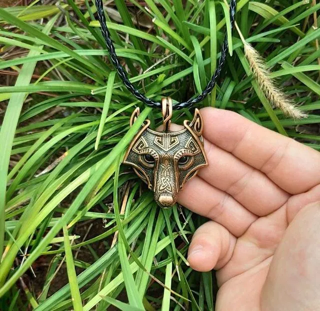 Viking Wolf Head Necklace
