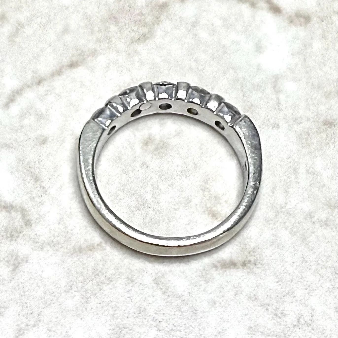 Vintage 14 Karat White Gold 1.03 Carat Diamond Band Ring