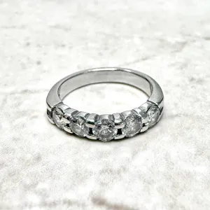 Vintage 14 Karat White Gold 1.03 Carat Diamond Band Ring