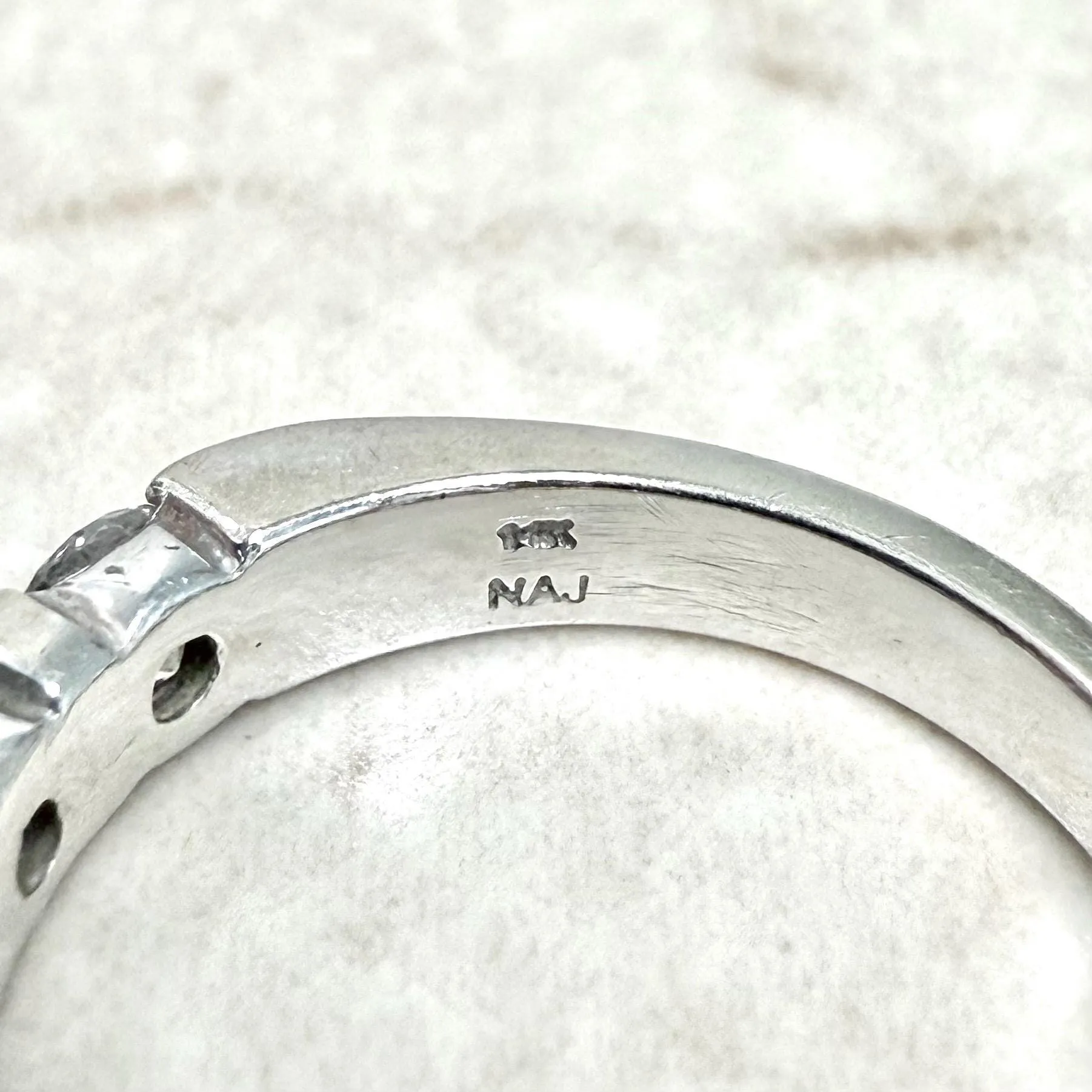 Vintage 14 Karat White Gold 1.03 Carat Diamond Band Ring