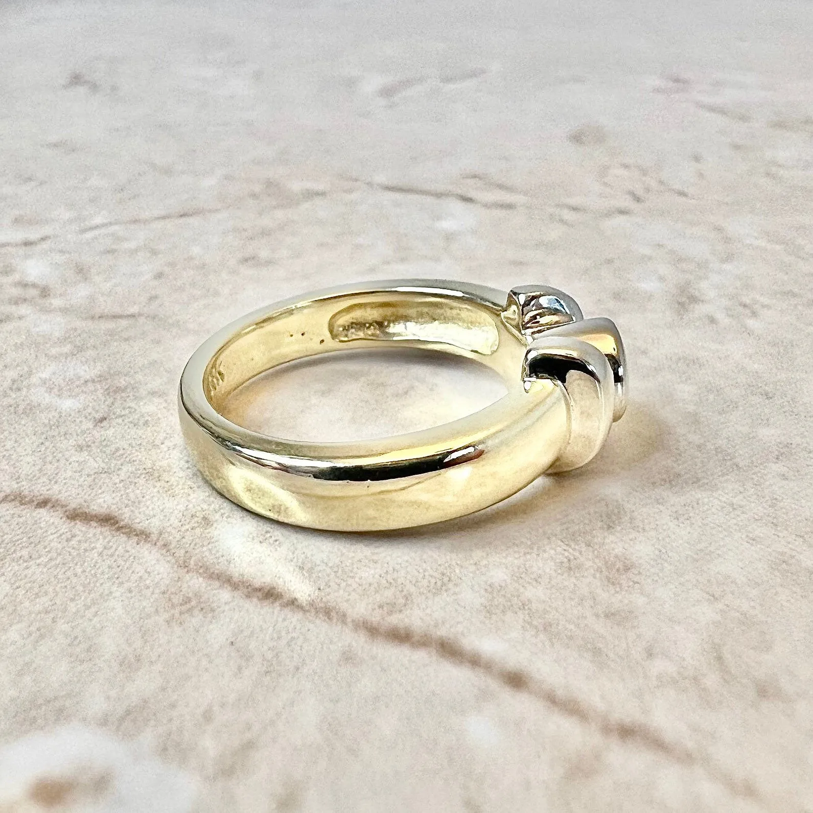 Vintage 14 Karat Yellow Gold 0.20 Carat Bezel Diamond Solitaire Ring
