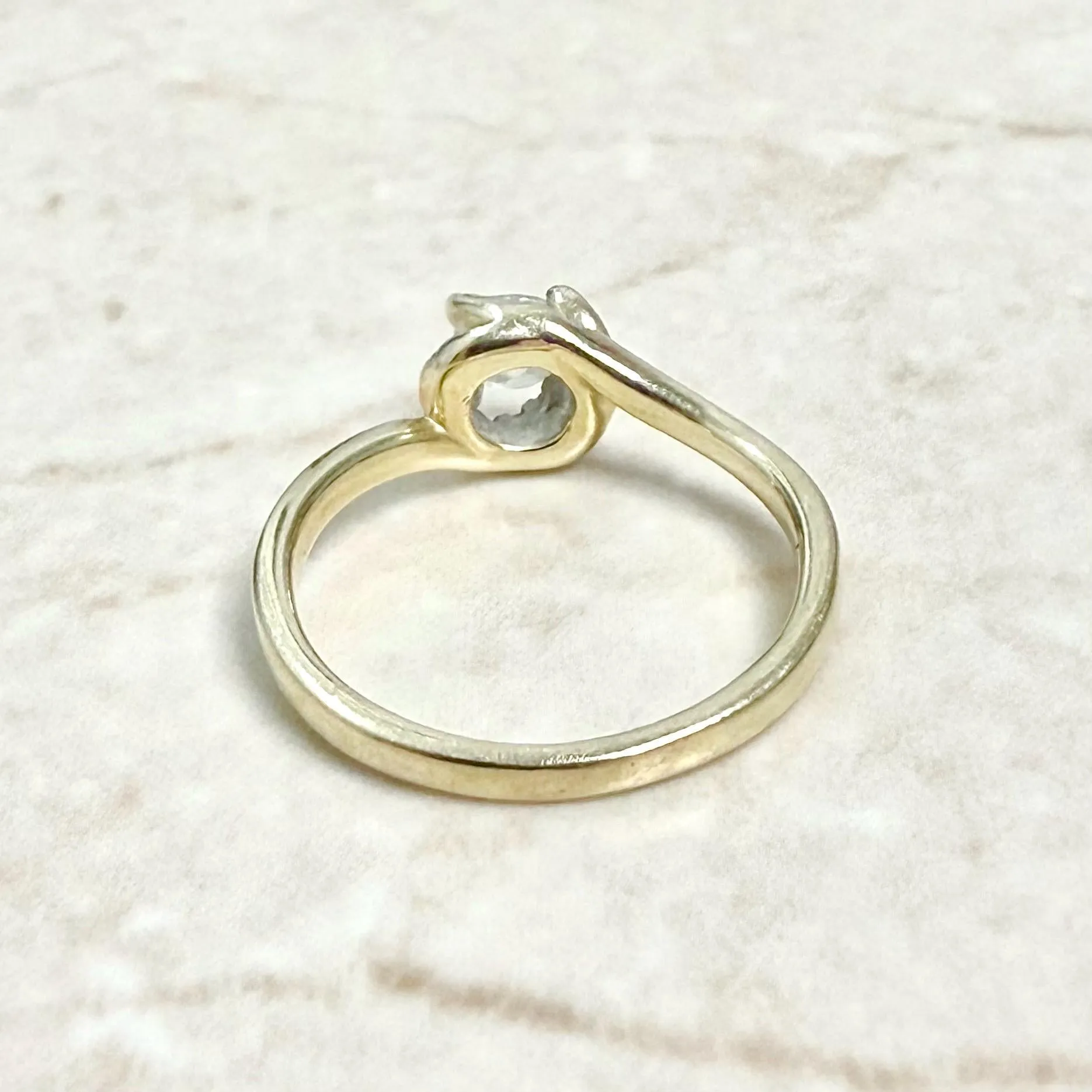 Vintage 14 Karat Yellow Gold 0.42 Carat Natural Diamond Halo Engagement Ring