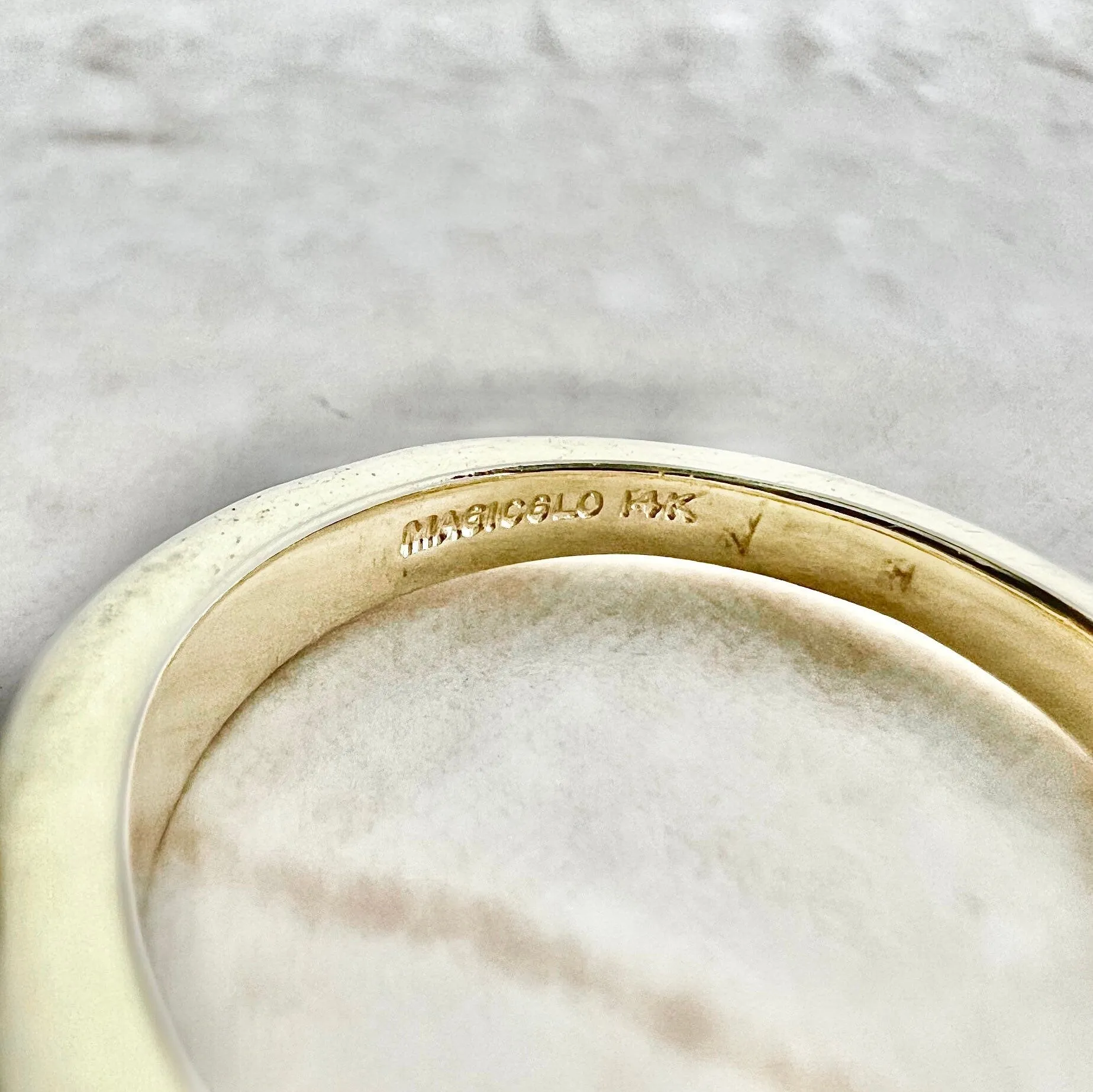 Vintage 14 Karat Yellow Gold Wavy Channel-Set 0.45 Carat Diamond Half-Eternity Band Ring