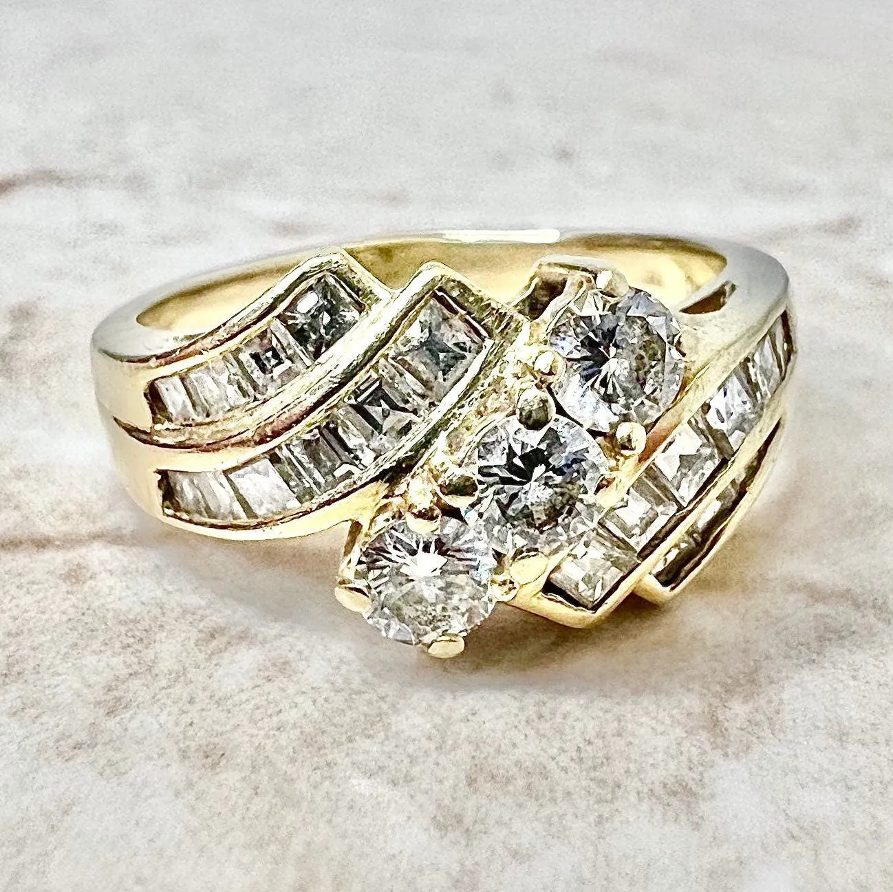 Vintage 18 Karat Yellow Gold 1.10 Carat Diamond Ring