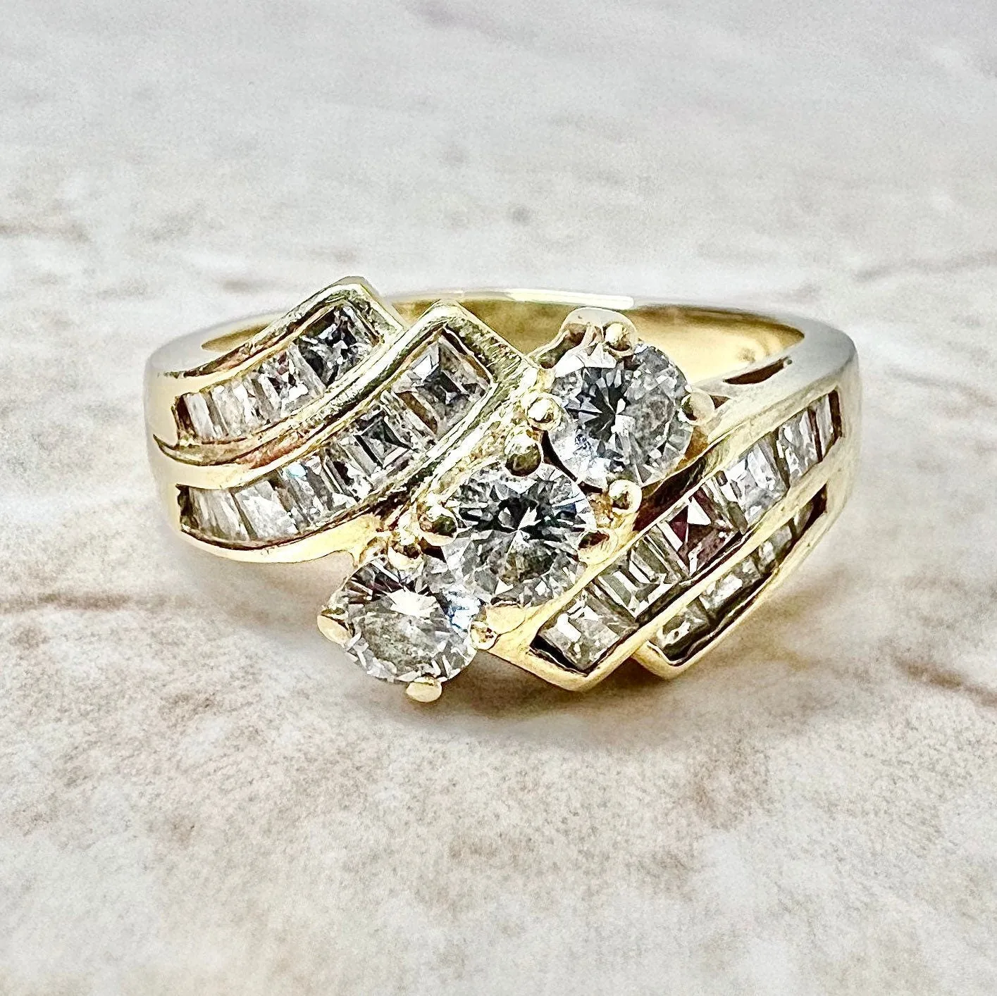 Vintage 18 Karat Yellow Gold 1.10 Carat Diamond Ring