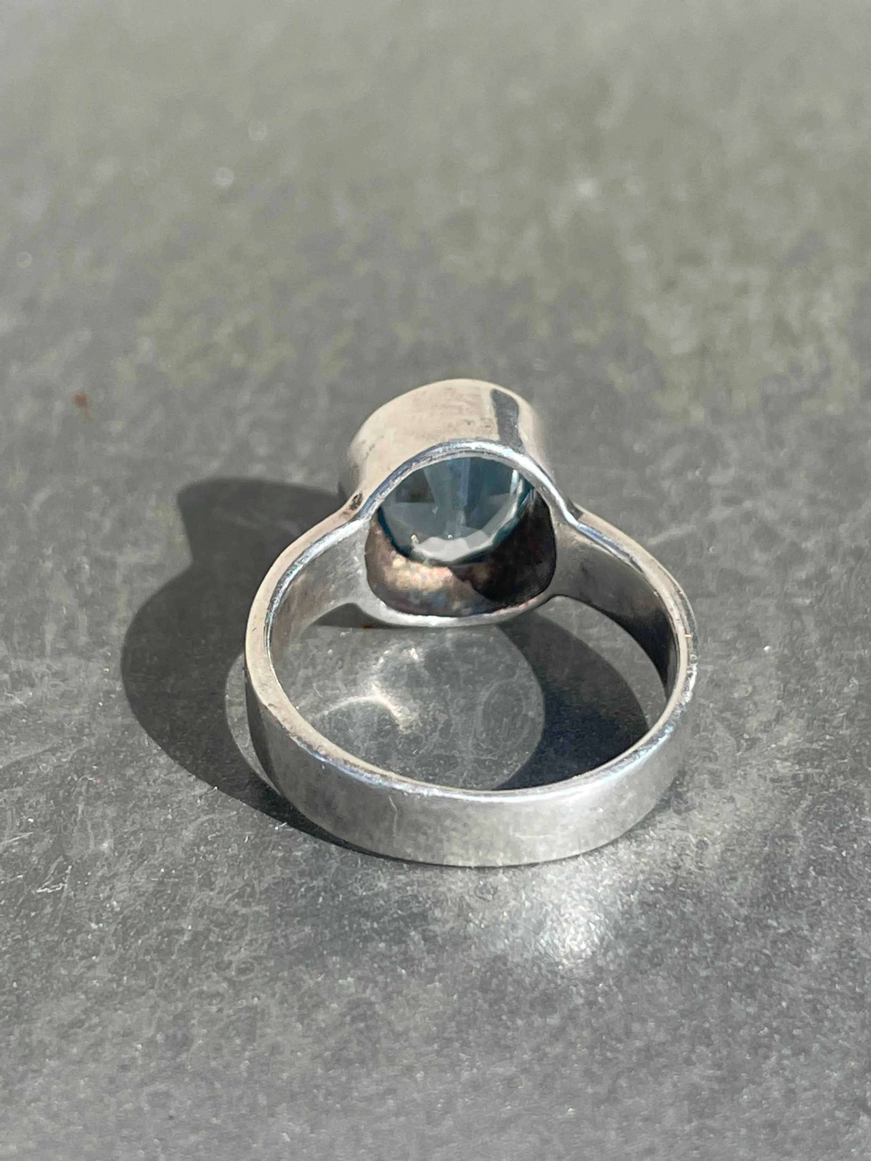 Vintage Blue Topaz and Sterling Silver Ring