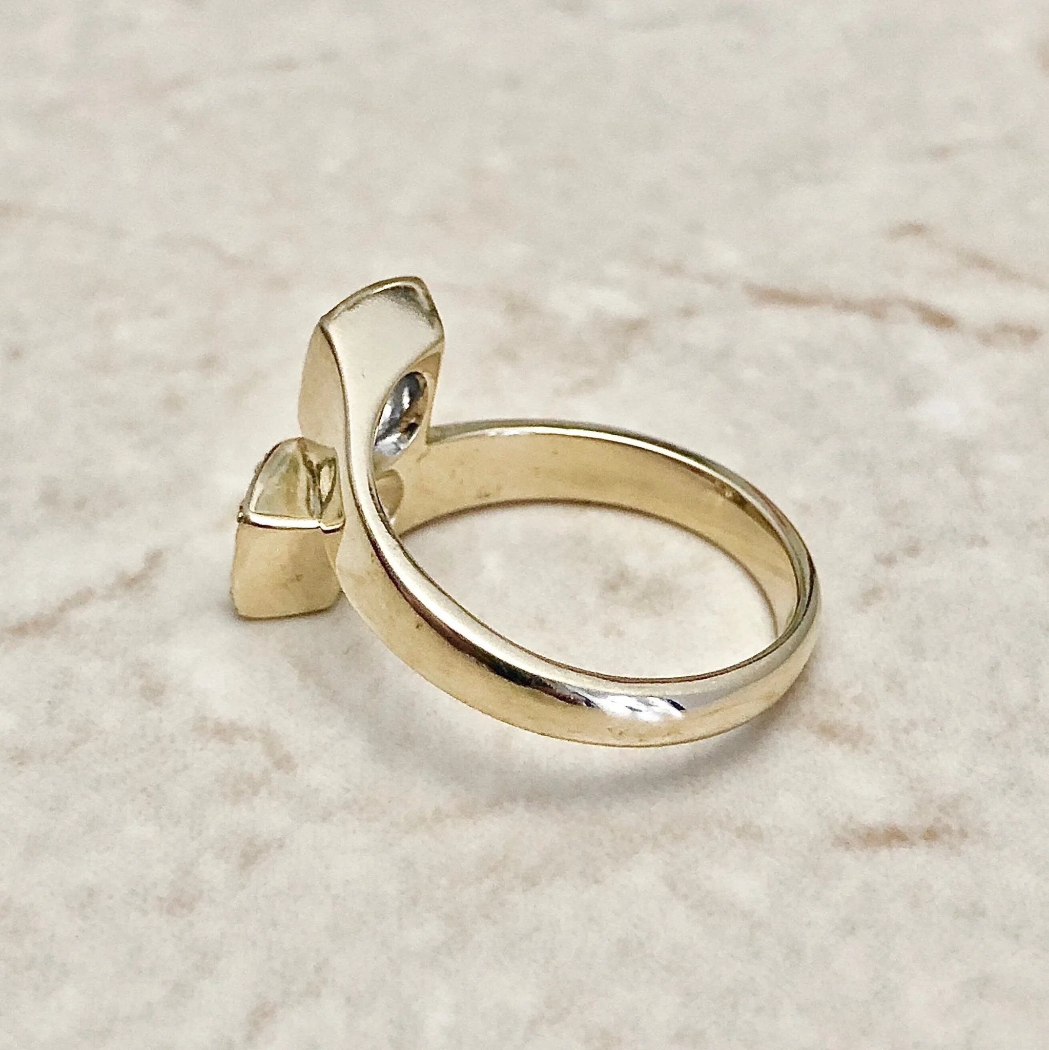 Vintage Italian Toi Et Moi 0.75 Carat Diamond & Yellow Diamond Ring
