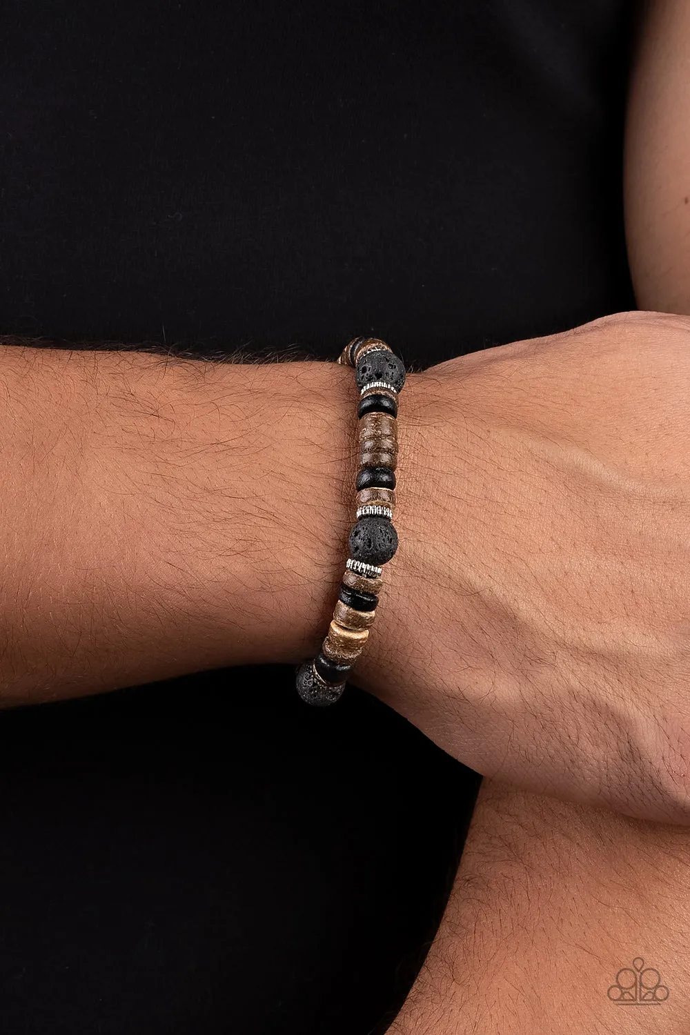 Volcanic Variety - Multi (Lava Rock/Wood) Bracelet