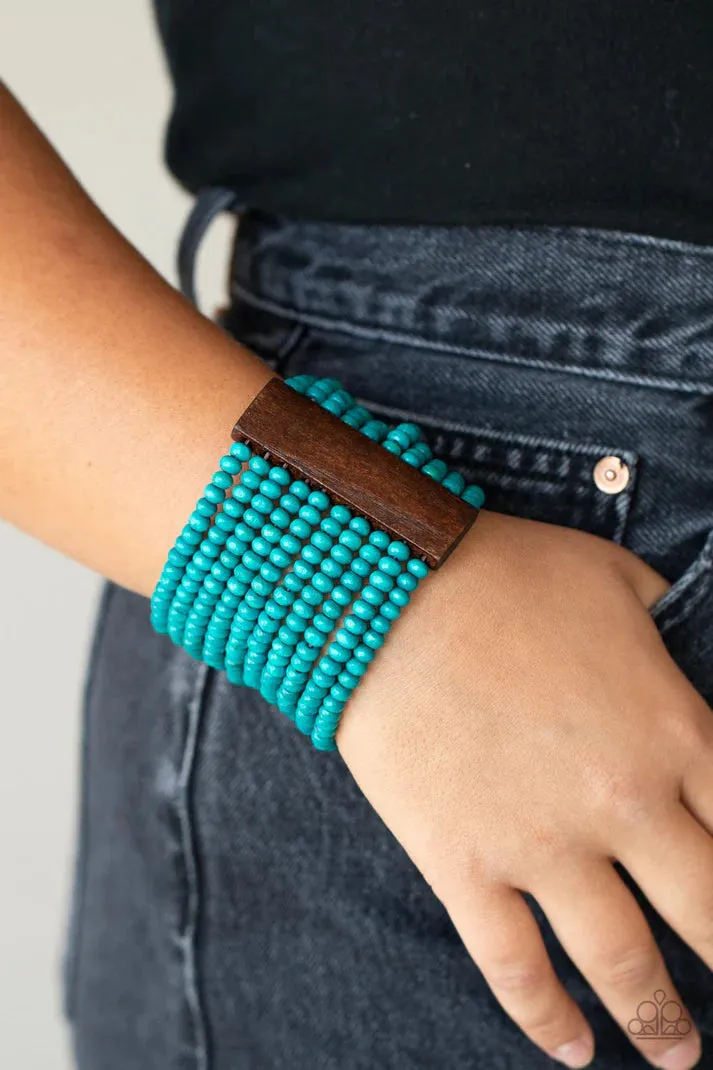 Waikiki Wonderland - Blue (Wooden Bead) Bracelet