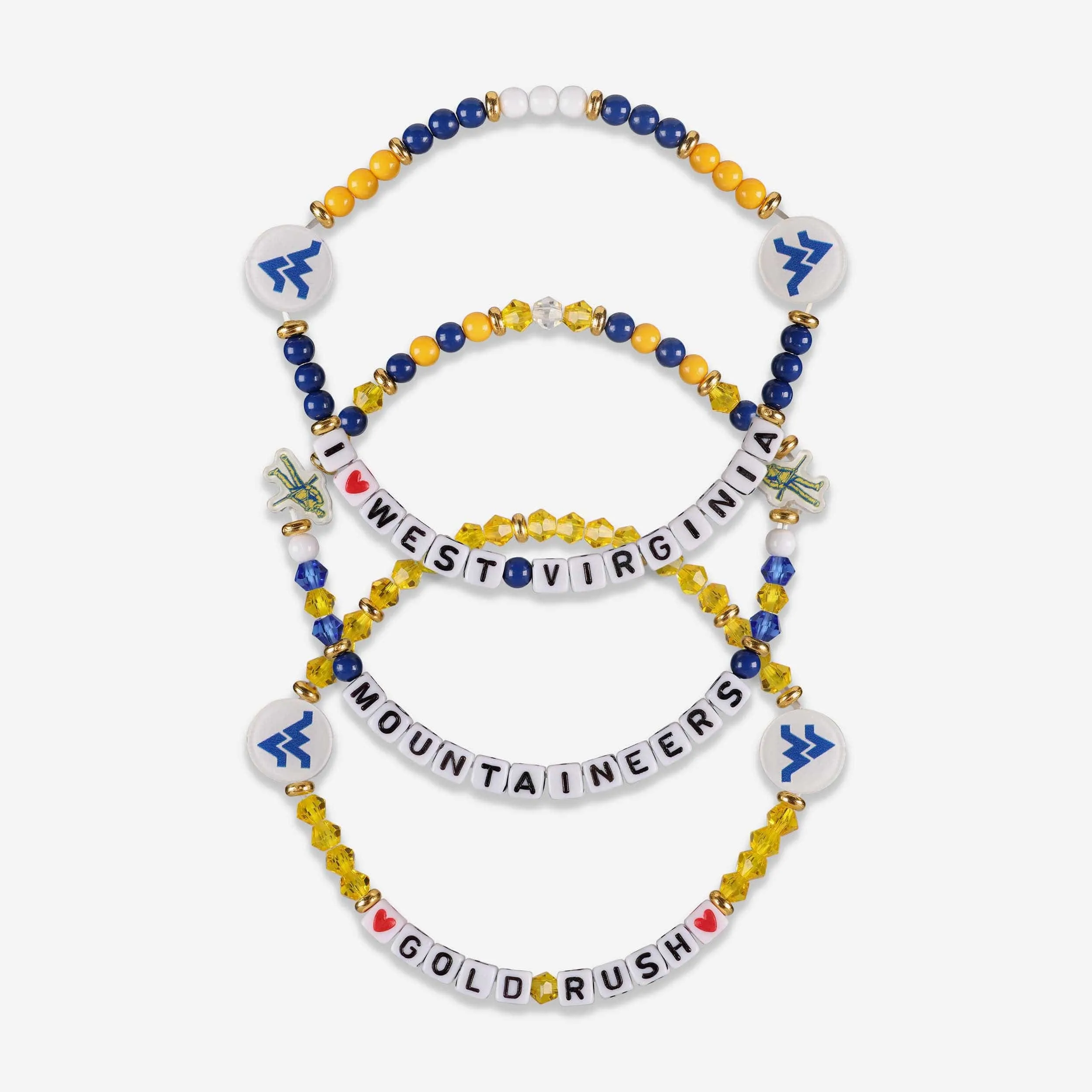 West Virginia Mountaineers 3 Pack Friendship Bracelet
