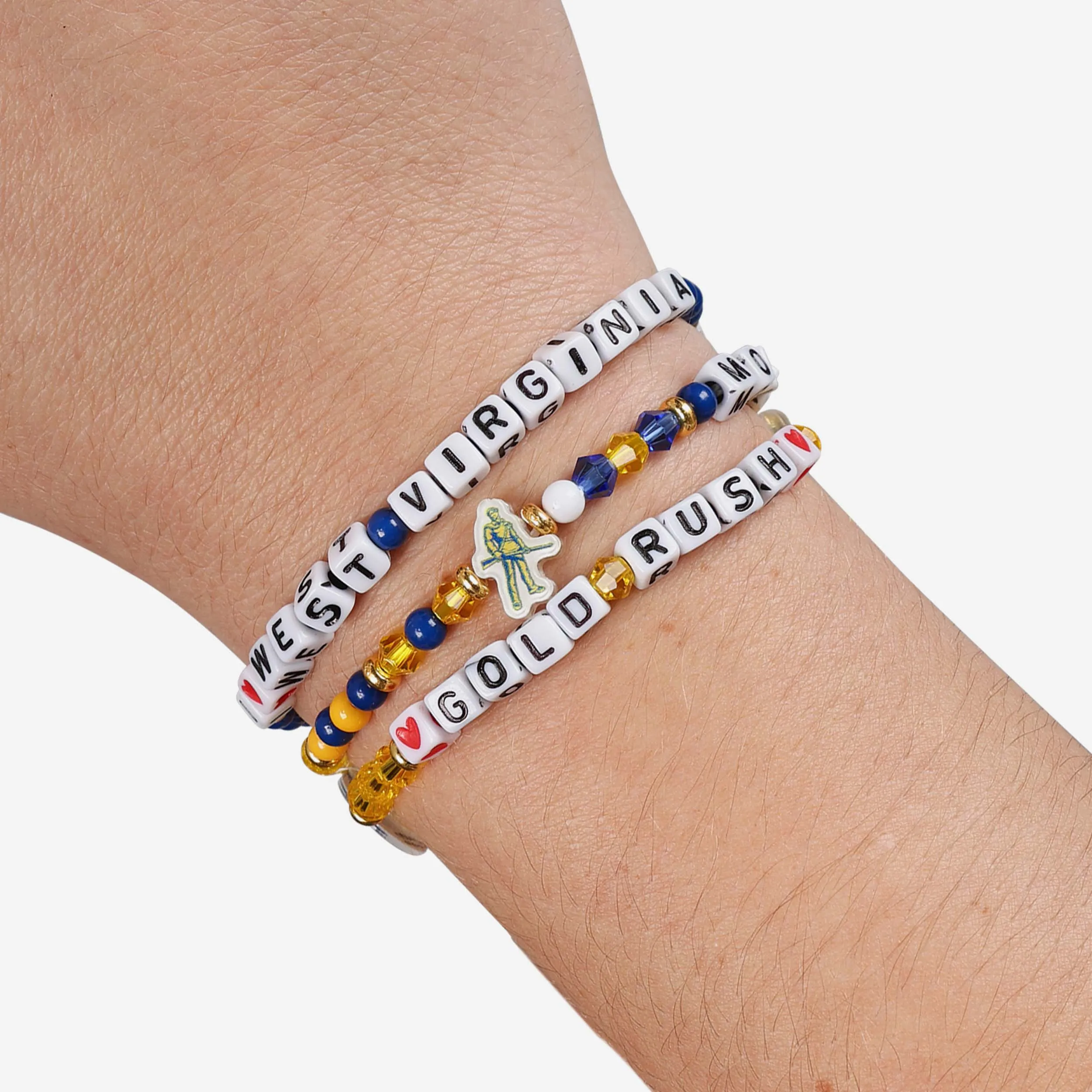 West Virginia Mountaineers 3 Pack Friendship Bracelet