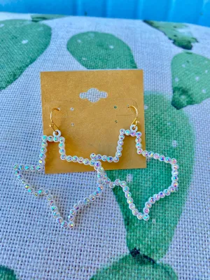 White Crystal Texas Earrings