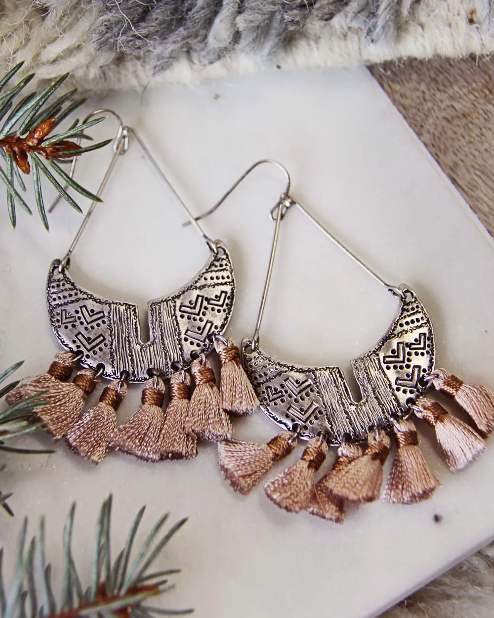 Winter Desert Tassel Earrings