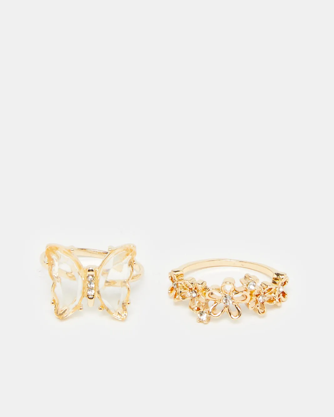 Women Gold Embellished Ring Set (Pack of 2)
