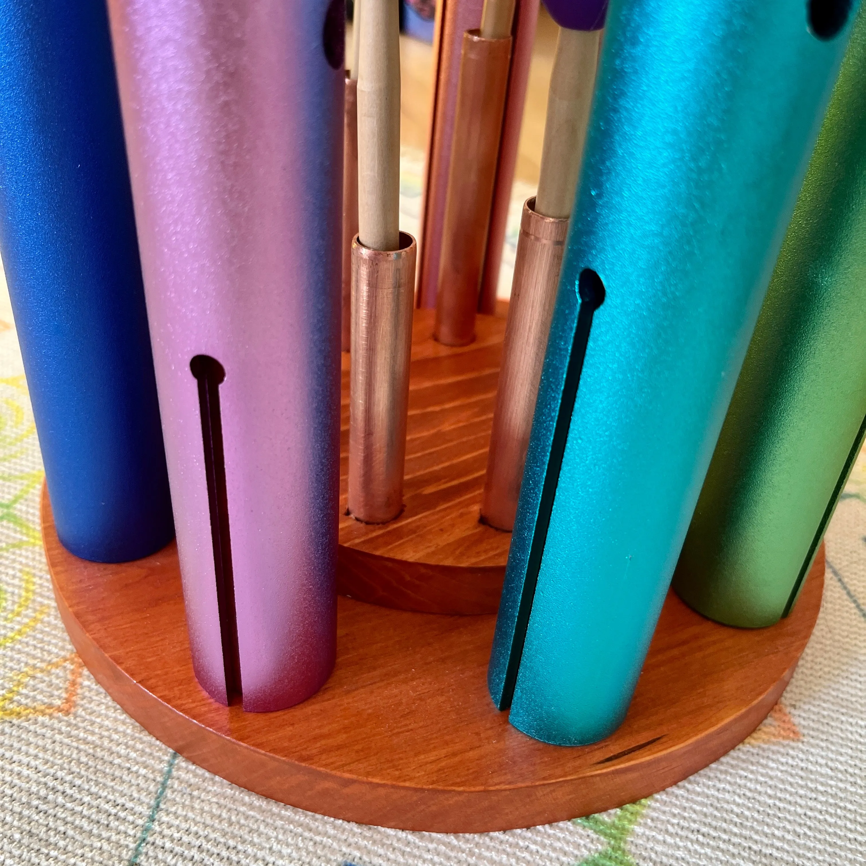 Wood and Copper Tuning Fork and Wah Wah Holder