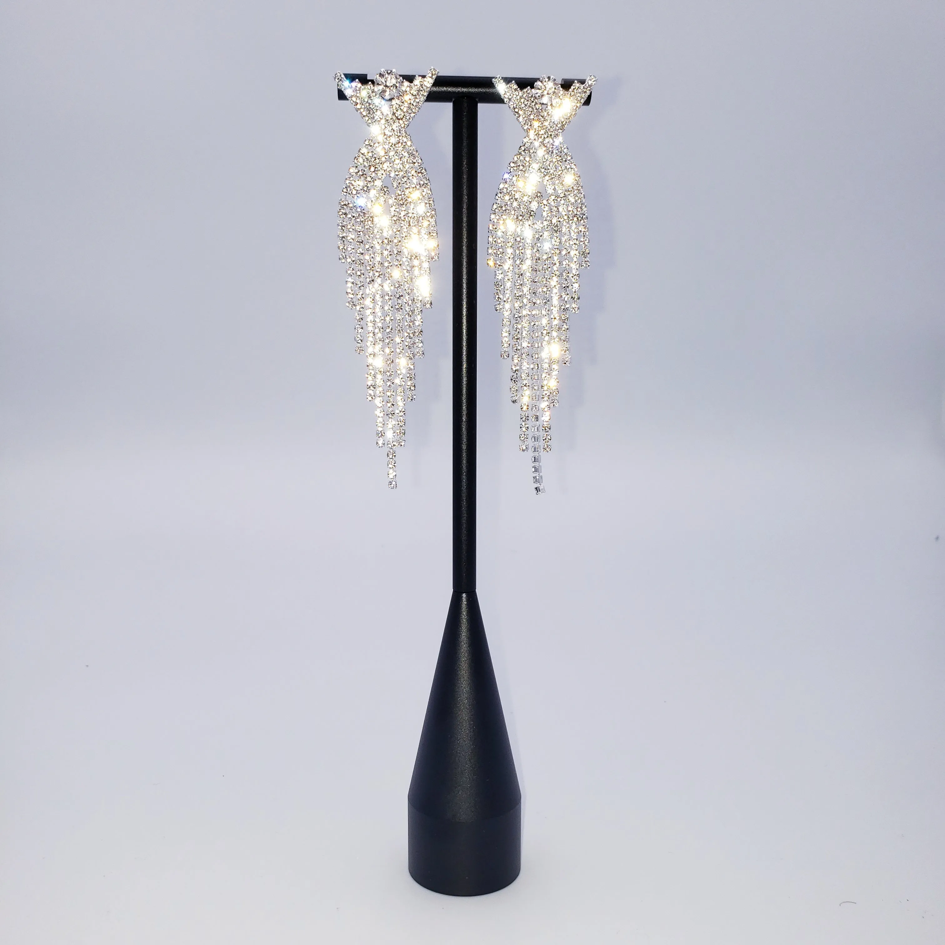 XO tassel rhinestone Earrings