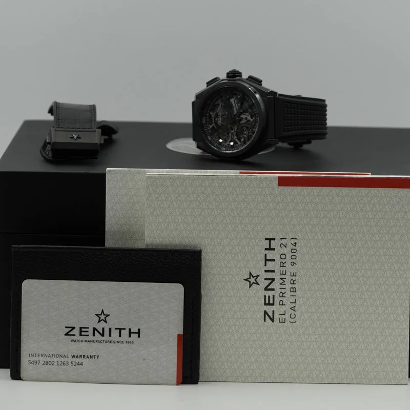 Zenith Defy 21 Chronograph 49.900.9004/78.R582 Black Ceramic 44mm B&P 2018