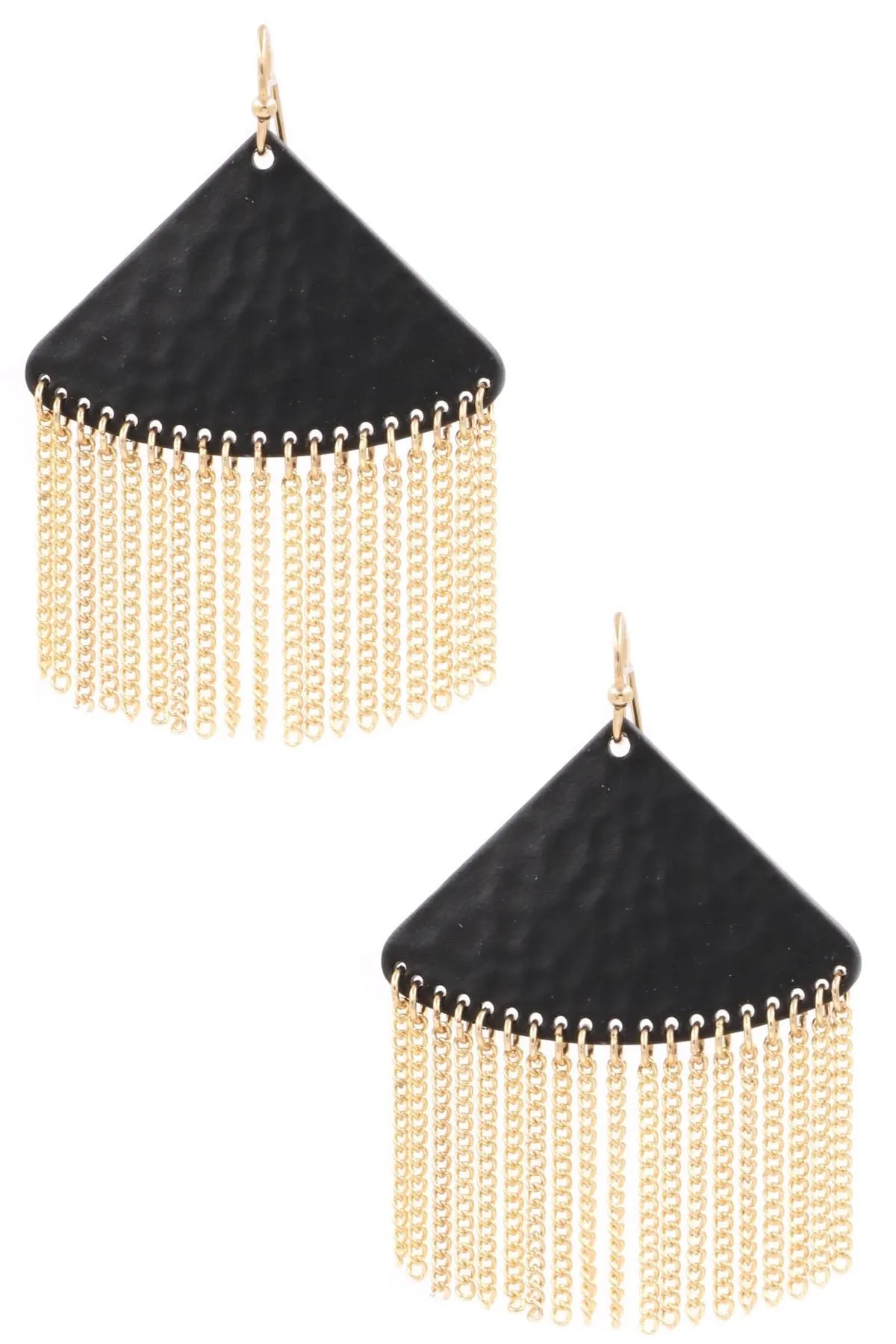 ZJE- Triangle Tassel Chain Earrings