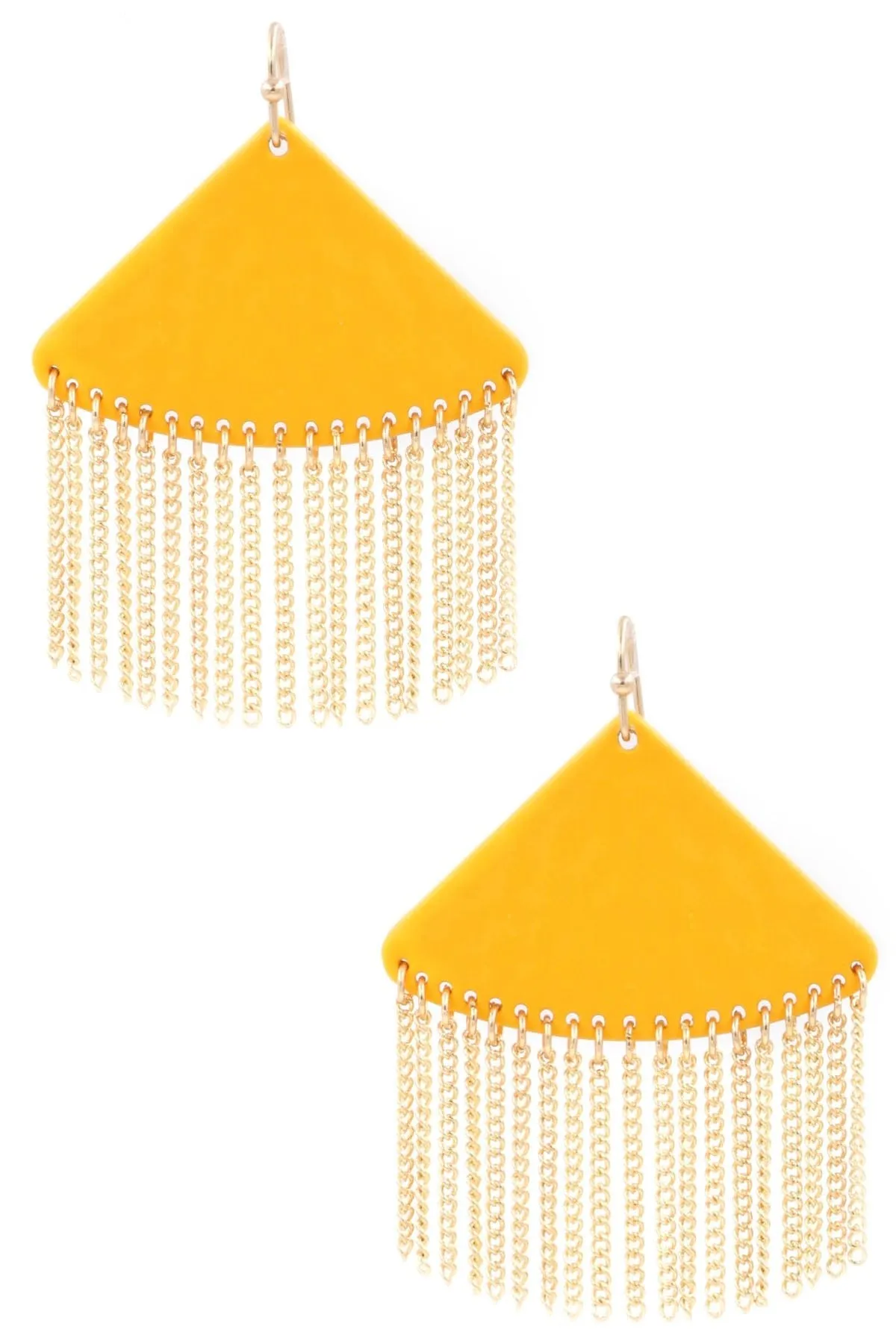 ZJE- Triangle Tassel Chain Earrings