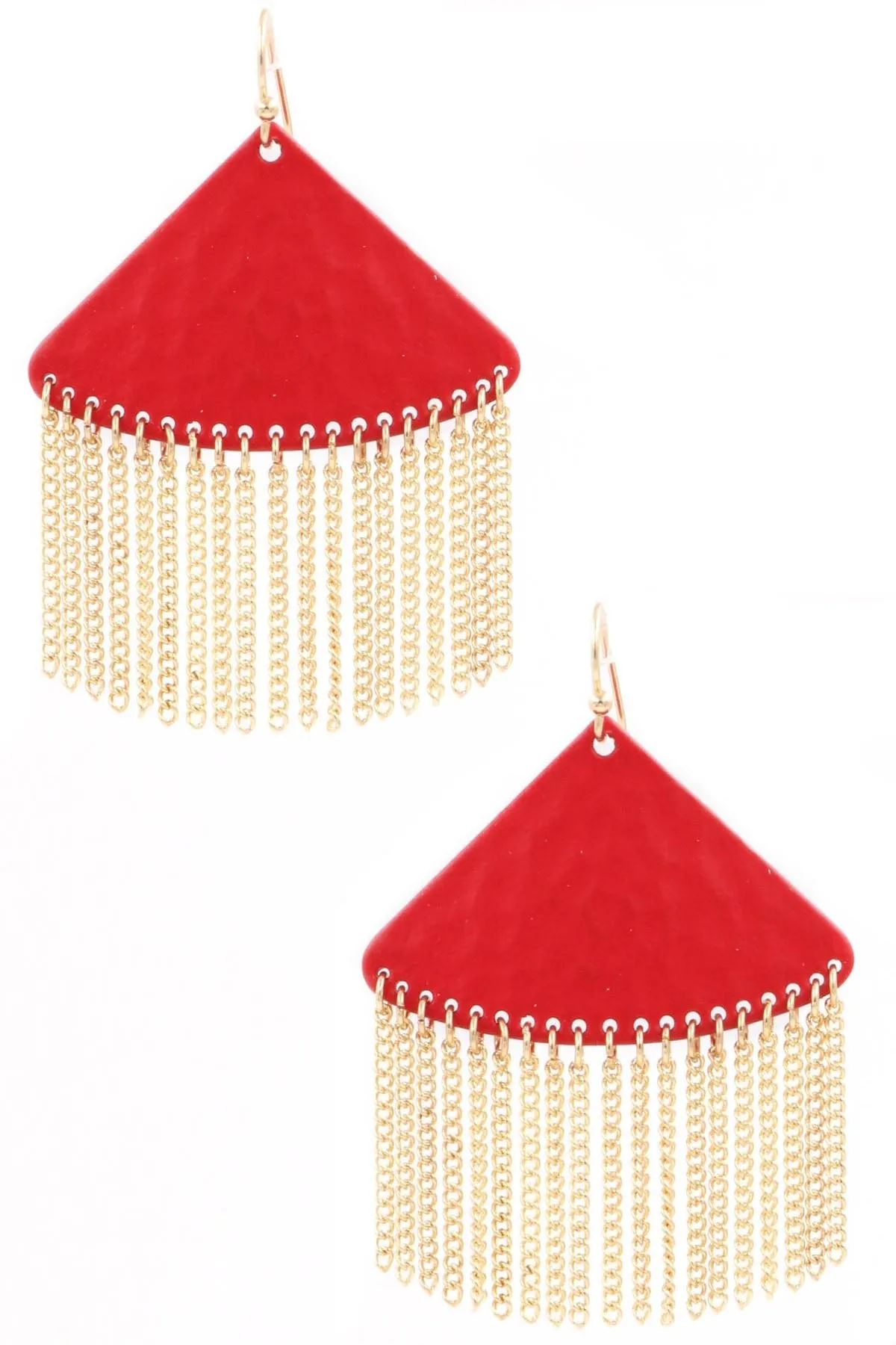ZJE- Triangle Tassel Chain Earrings